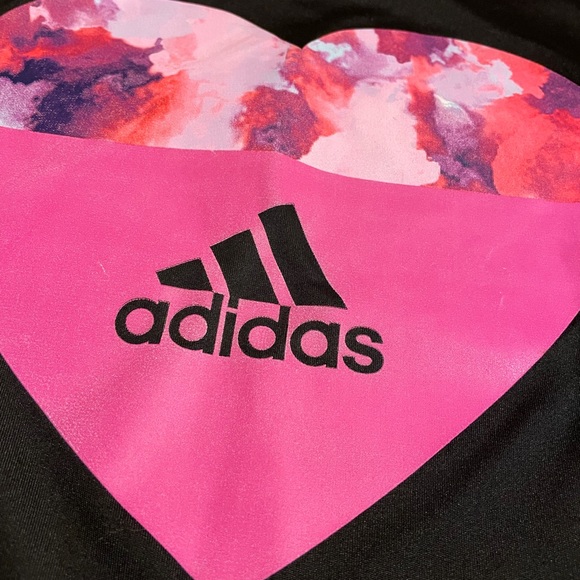 Youth Adidas Black and Pink top (large 14) - Picture 2 of 4